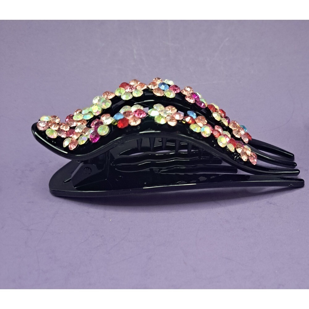 Rhinestone Flower Hair Comb Set - Sparkly Floral Hair Accessories - Picture 7 of 13